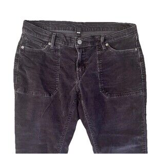 Levi's Corduroy Pants Women's 32” Waist Black Slim Straight Square Pockets 2016